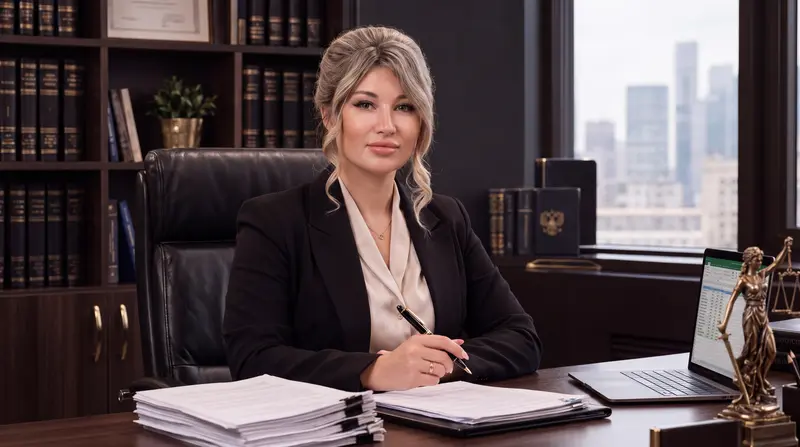 Екатерина Овчинникова за рабочим столом с документами